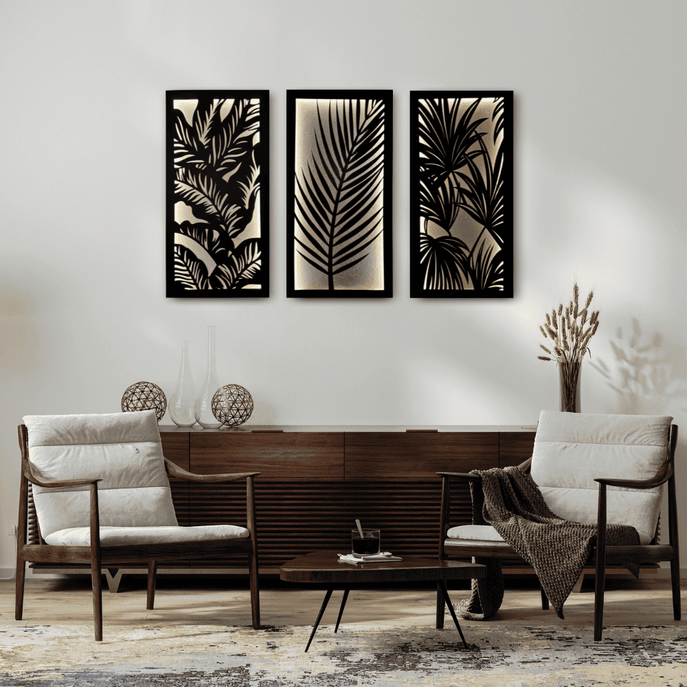 Luminous Tropical Panel - (Set of 3 Frames)