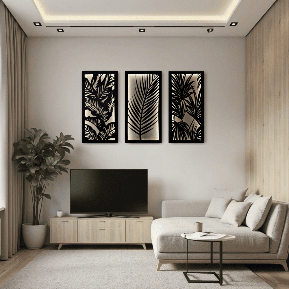 Luminous Tropical Panel - (Set of 3 Frames)