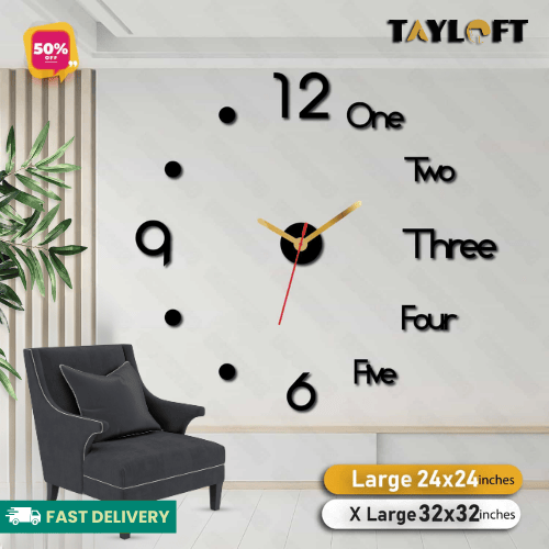 3D DIY Wooden Clock For Wall Decor