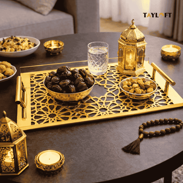 Sultané Royale™ Gold Tray With Metal Handles-SRG01