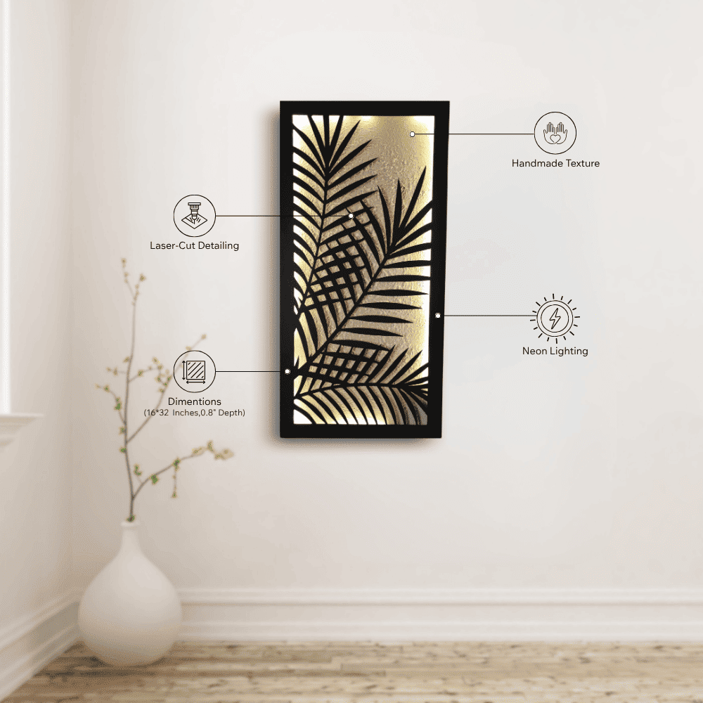 Palm Harmony Leaf | 16" x 32" (W × L)