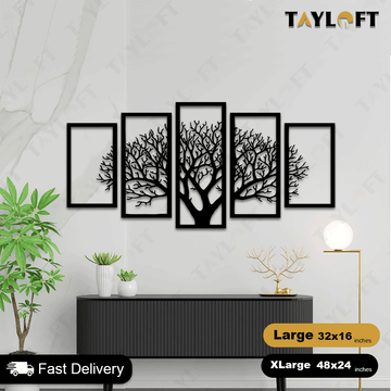 5 Frame Tree Panel For Wall Decor
