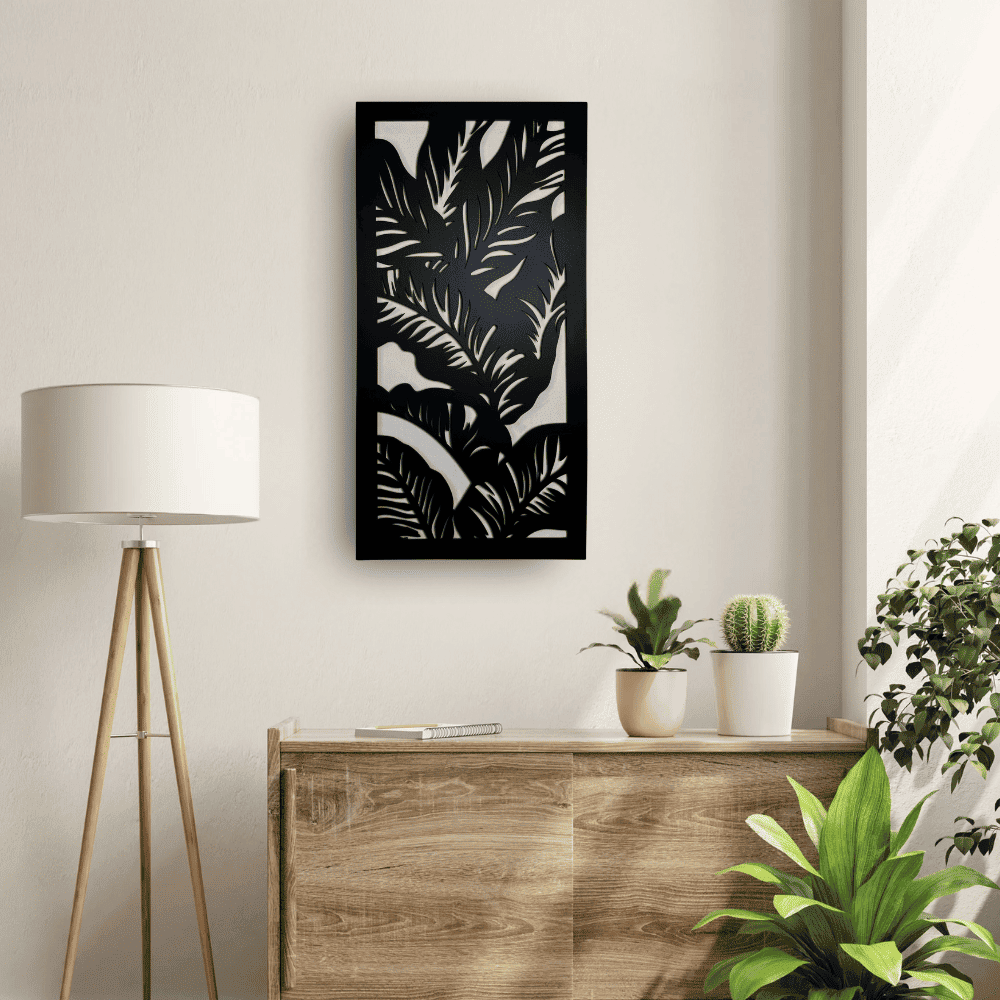Jungle Leaf Wooden Wall Decor 16 x 32