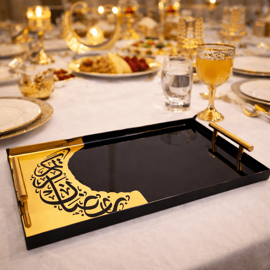Luxury Crescent Metal Handle Tray-TRY1803