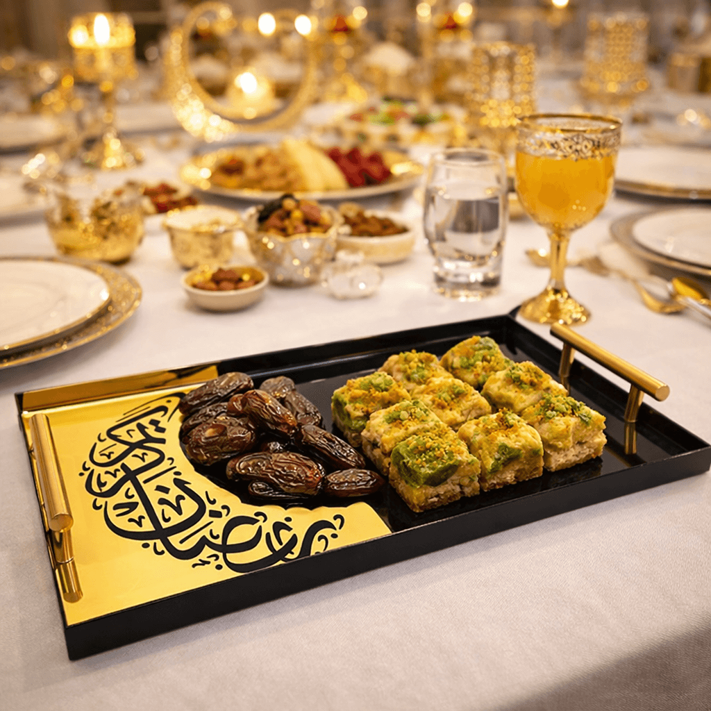 Luxury Crescent Metal Handle Tray-TRY1803