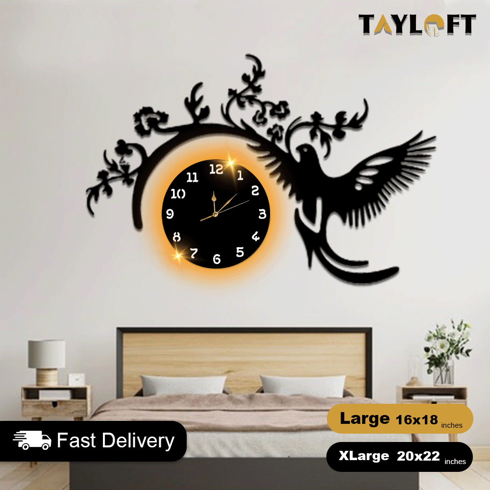 Eagle Wooden Clock For Wall Decor