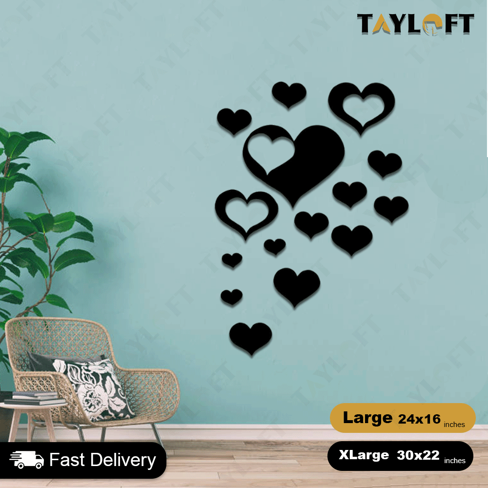 Hearts Wooden Decor For Wall Decor