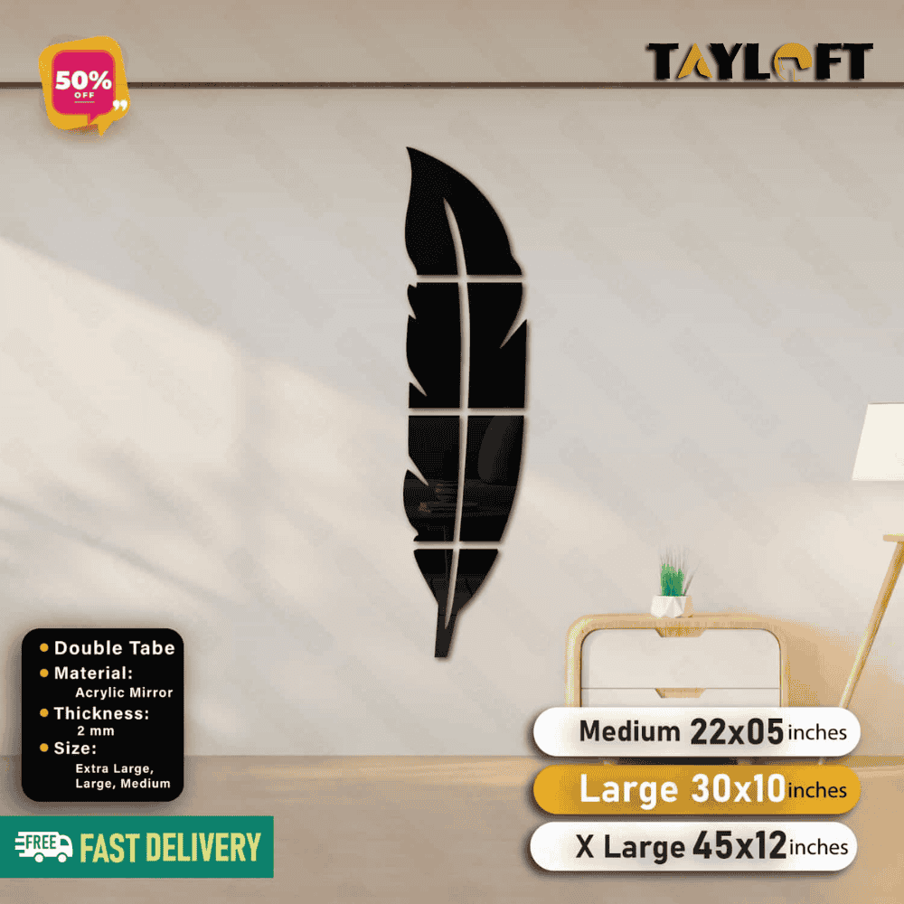 Golden, Silver and Black Acrylic Leaf For Wall Decor