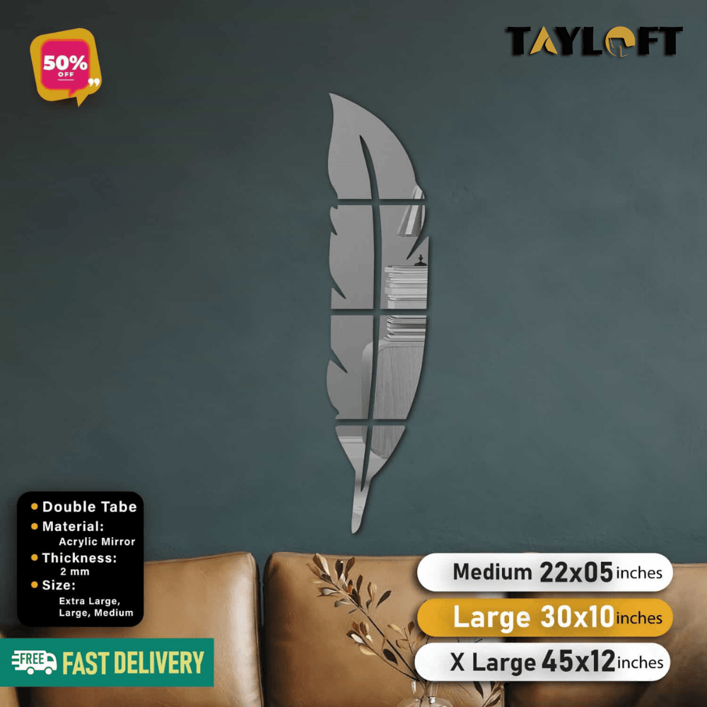 Golden, Silver and Black Acrylic Leaf For Wall Decor