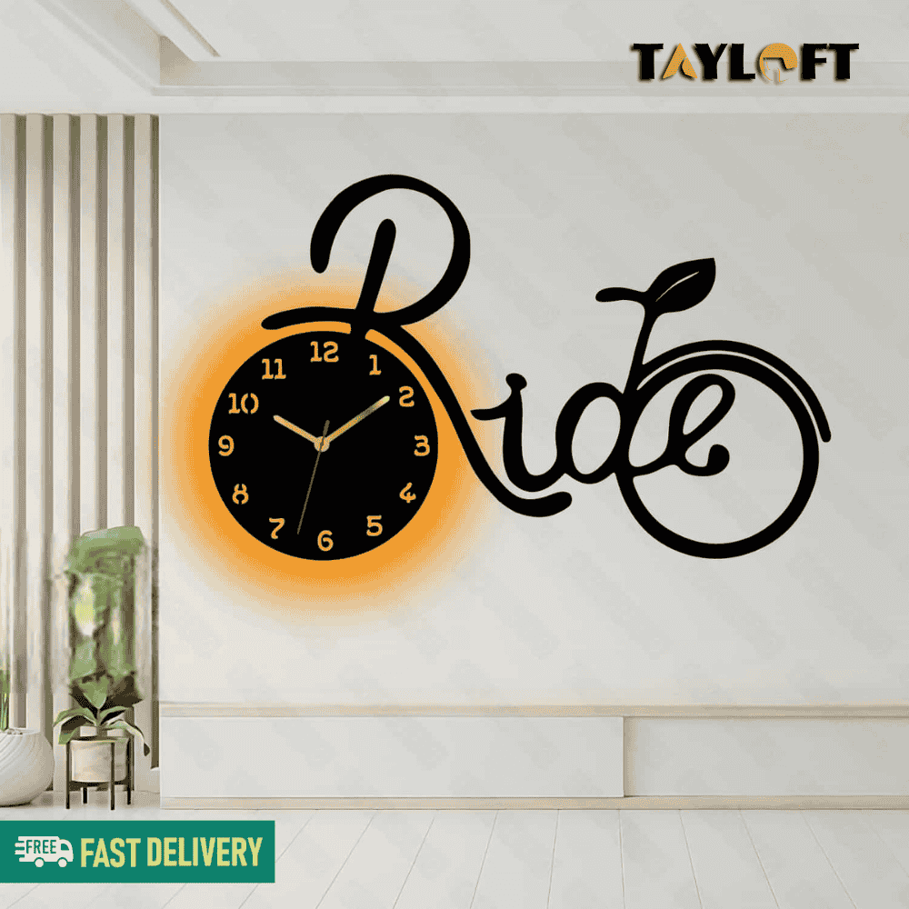 Ride Wooden Clock For Wall Decor