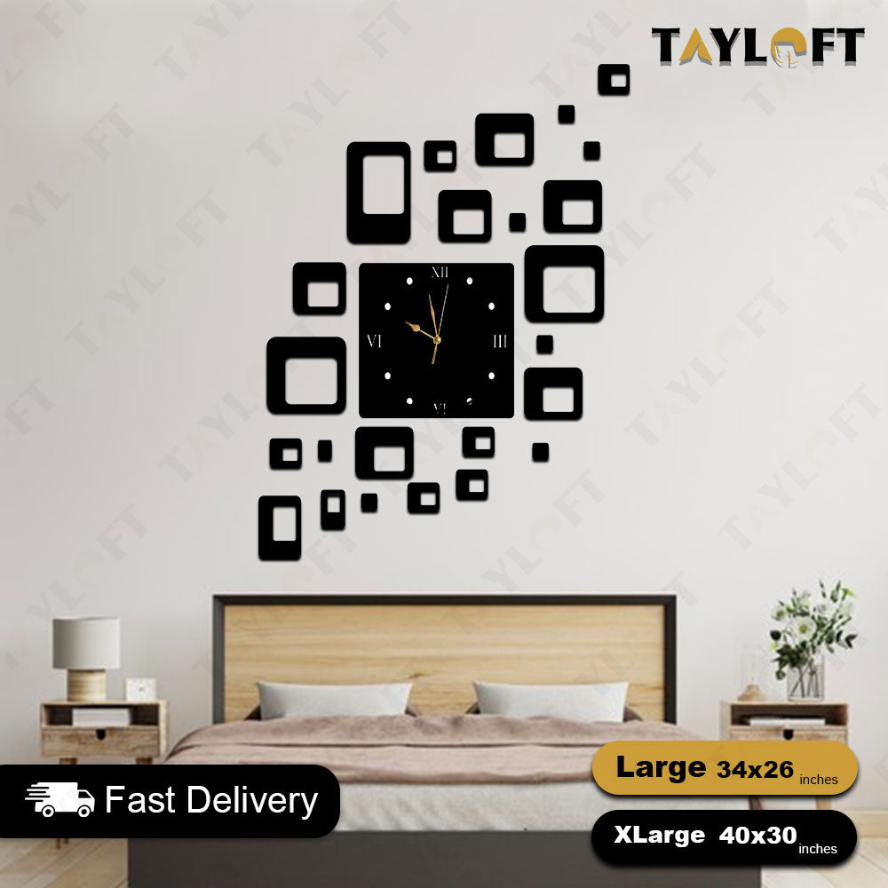 Box Wooden Clock For Wall Decor