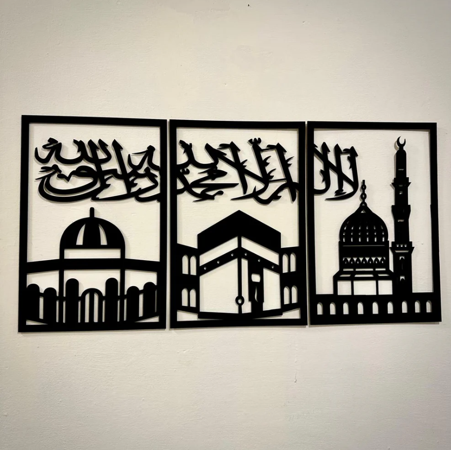 3 Frames Kalma Wooden Wall Art For Wall Decor