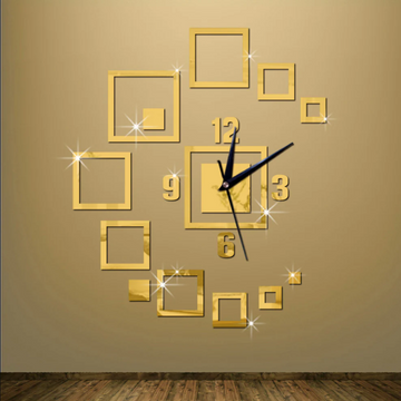 Golden Acrylic Wall Clock For Wall Decor