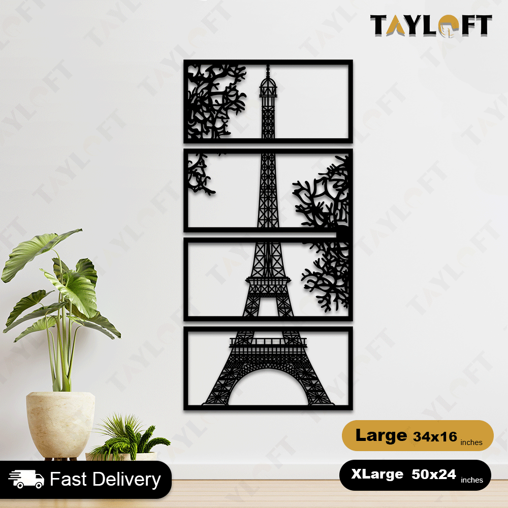 Eiffel Tower Wooden Panels For Wall Decor
