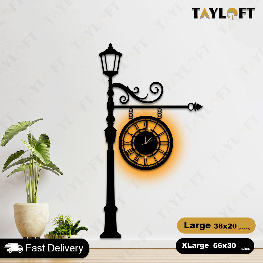 European Shaped Wooden Clock For Wall Decor