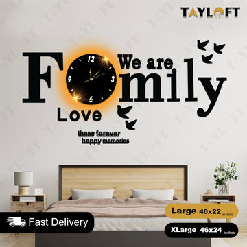Family Wooden Clock For Wall Decor
